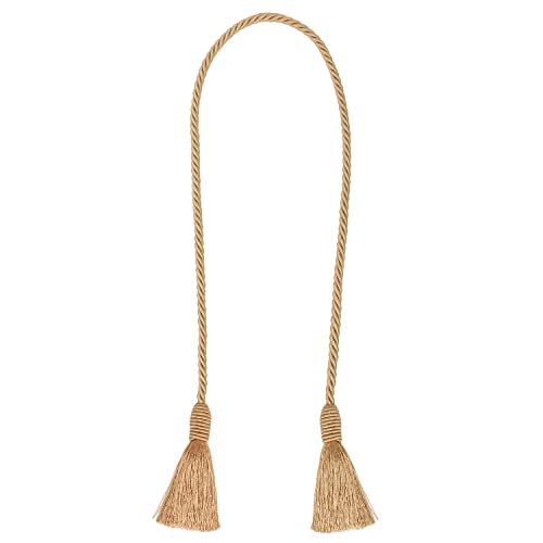 Image of 4 Pack Curtain Tiebacks Handmade Decorative Curtain Holdbacks Rope with Tassel - Gold