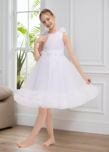 Tulle Flower Girl Dress for Wedding 3D Flower Tutu Dress for Girls Birthday Party Princess Dresses3