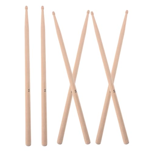 LIFKOME 3 pares de baquetas de madera de arce con punta clásica de madera para batería y percusión miniatura 1