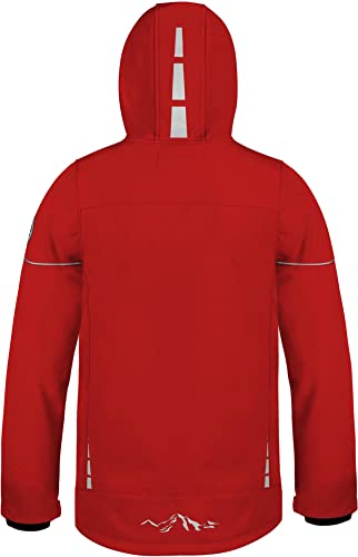 normani Kinder Winterjacke Wasserdichte Softshelljacke Skijacke Übergangsjacke Outdoorjacke mit Kapuze für Junge und Mädchen - Wassersäule: 11.000 mm Farbe Rot Größe 170-176