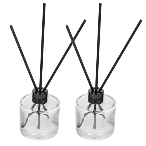 Set de Botellas Difusoras de Aceite Esencial 50ml con 10 Varillas Negras miniatura 1