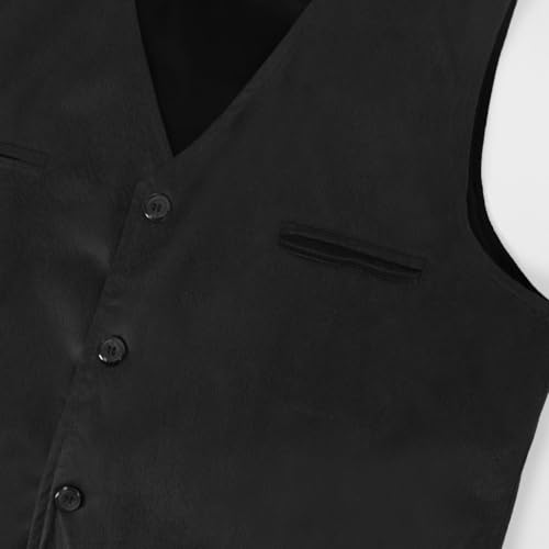 Mens Medieval V Neck Suit Vest Vintage Western Cowboy Waistcoat Single Breasted Casual Regular Fit Vests with Pockets 5