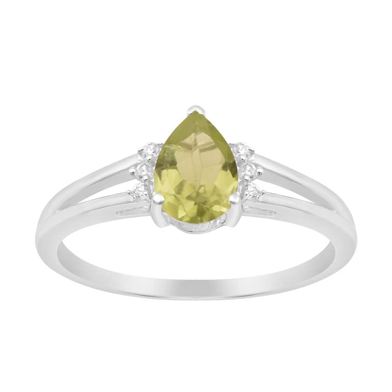 925 Sterling Silver Wedding Engagement Rings Choice Gemstone Pear Cut 7X5mm Anniversary Ring for Women