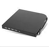 Diseño ultrafino: unidad externa BD/DVD/CD portátil ultra delgada, ligera, es conveniente de usar y llevar ya sea en casa o de viaje, que solo necesita un poco de espacio en su bolsa. Es con dos cables que están integrados en la Super Drive y nunca tendrás que preocuparte por perder cables.