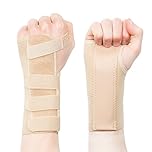 Actesso Tri-Weave Wrist Support Splint Brace - Relieves Pain from Carpal Tunnel, Fractures, Sprains and Joint Pain (Beige, Large Left)