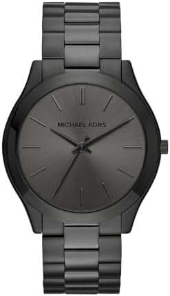 Michael Kors MK9122 - Slim Runway Three-Hand Beige Gold-Tone Stai...