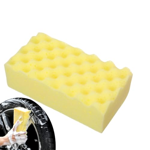 Spugna per lavaggio auto, extra spessa, con ventosa per acqua, spugna in schiuma facile da impugnare per cera auto, lucidatura e pulizia pneumatici, strumento multiuso per la pulizia di cucina, bagno