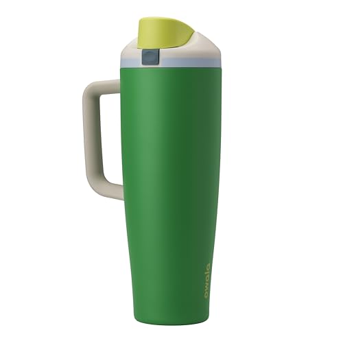 Image of Owala FreeSip Tumbler Insulated Stainless Steel Water Bottle with Built-in Straw and Side Handle, For Travel, Work, School, and Sports, 40oz, BPA Free, Leak Proof, Putting Green