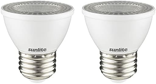 Sunlite 80084 - Foco LED PAR16 empotrable de cuello corto, 7 vatios, (reemplazo halógeno de 60 W), 550 lúmenes, base mediana (E26), regulable,
