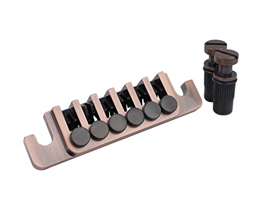Guyker Guitar Bridge Tailpiece - Vintage Tp 6 70'S Bridges With Studs And Inserts Replacement Compatible With Lp Les Paul 6 String Electric Guitar (Bronze) #TOP1