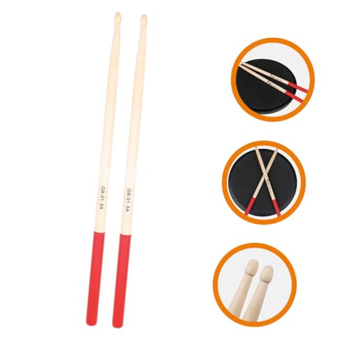 Baquetas de Madera Rojo 3 Pares para Batería miniatura 7
