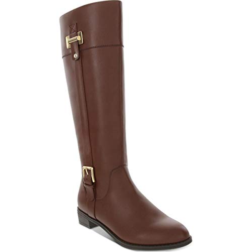 Karen Scott Womens Deliee 2 Faux Leather Riding Boots Brown 8.5 Medium (B,M)