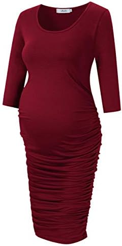 Maternity Dress Ruched Round Neck Maternity Dresses