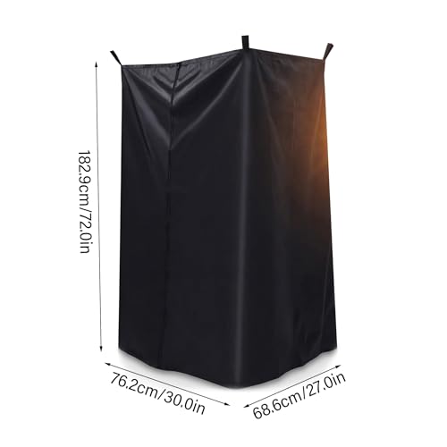 Carpa de ducha portátil, carpa de cambio de 30x27x72 pulgadas, cubículo de ducha con privacidad colgante para exteriores para camping, playa y viajes en yate - Negro miniatura 4