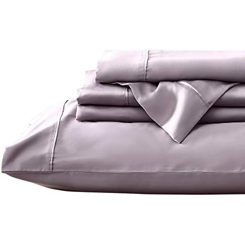 Valeron 100% Tencel Modal Sateen Woven-Luxuriously Soft, Breathable, Cooling Beech Tree Fiber-Sheet Set, Queen, Lilac Cover