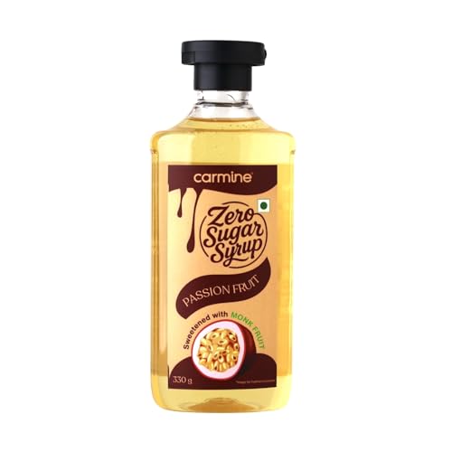 Image of Carmine Zero Sugar Passion Fruit Syrup - 330g | New & Improved Recipe | Sweetened with Pure Monk Fruit | Natural, Plant-Based Sweetener | No Added Sugar or Artificial Ingredients
