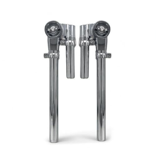 Soporte para Tom de Batería con Articulación Esférica de 360°, Base Resistente con Articulación Esférica para Percusionistas, Par de Soportes para Tubos de Agua Plateados miniatura 1