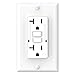 OMEENET 20 Amp GFCI Outlet, Tamper Resistant, Self Test GFI Receptacle with 2 LED Indicator, 20Amp Ground Fault Circuit Interrupter Outlet for Kitchen, Bathroom,Indoor Use, UL Listed, White (1 Pack)