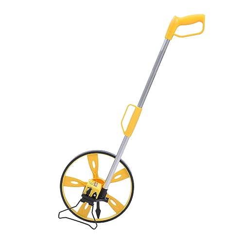 TOPWAY Distance Measuring Wheel 9999.9m Trundle Wheel 318mm Diameter with Aluminum Alloy Foldable Handle Stand and Storage Bag for Measuring Road Land
