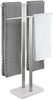 KES Free Standing Towel Rail for Bathroom Towel Stands 2-Tier Towel Rack with Marble Base SUS304 Stainless Steel Brushed Finish, BTH217-2