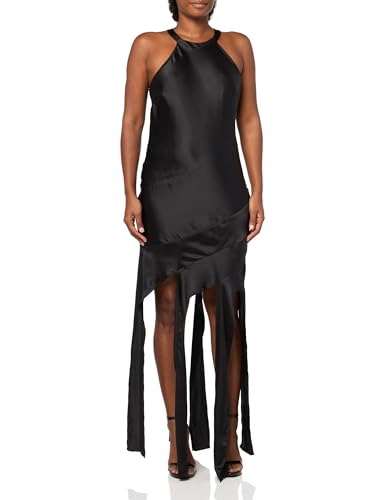 Robe longue halter BCBGMAXAZRIA noire taille 42 à la coupe haut de gamme et finitions luxe