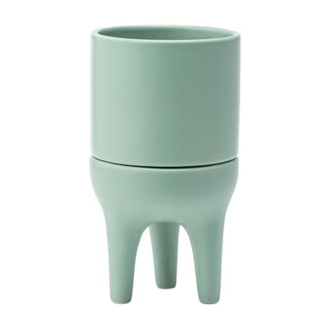 Napco Mint Green Ceramic Flower Succulent Plant Pot Cover