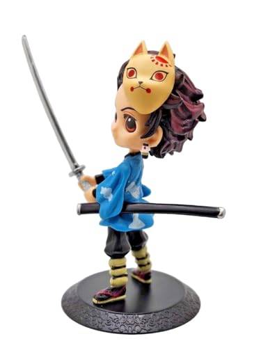 Image of Anime Cartoon Character Q Posket Action Figure | Limited Edition | Attractive Lightweight Durable Toy Figures for Home Decors Office Desk and Study Table (TANJIRO with Mask)