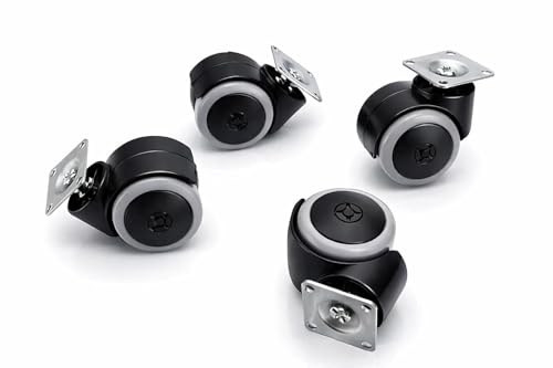 Image of NEXT GEN CASTER Chair Wheel Plat, Castor Nylon Revolving Chair Wheel White, & Black, 1 Set of 4 PCS)