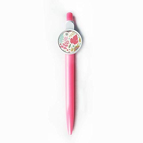 Stylo à bille rétractable bleu avec motif fleurs peintes pour l'écriture