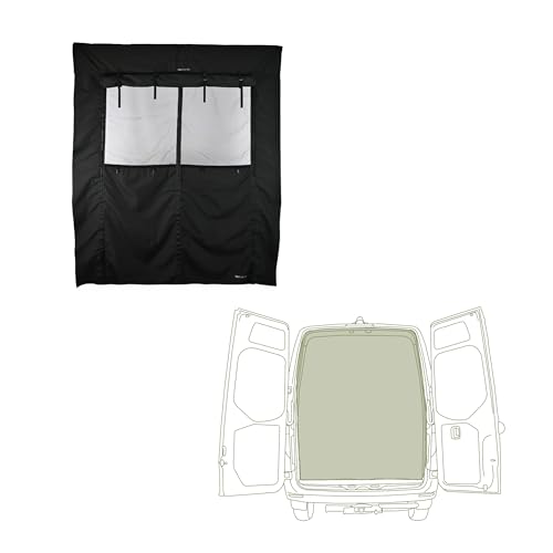 VanEssential Rear Door Half Bug Screen with Privacy Panel Designed for Mercedes-Benz Sprinter Van High Roof Van Years 2007- Current (Models:VS30 & NCV3)