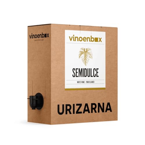 Vinoenbox - Vino Blanco Semidulce Bag-in-Box 15 L – Vino afrutado y fresco en caja con grifo, Ideal para aperitivos y consumo diario (equivale a 20 botellas)