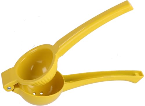 Envenzo Spremiagrumi manuale – giallo in lega di alluminio a mano spremiagrumi – Estrattore di succo di agrumi resistente per lime e arance piccole