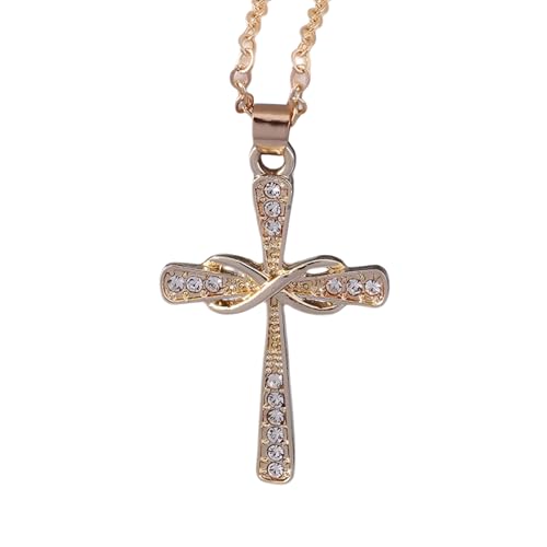 Collier Croix de Jésus en Argent 925 Pendentif Crucifix Cristal Femme