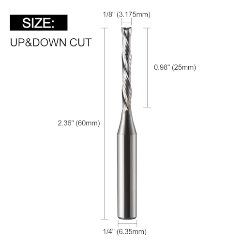 Fraise hélicoïdale carbure compression pour défonceuse CNC 6.35mm - 2