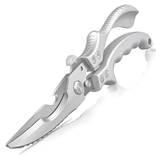 GUWINA Küchenschere Edelstahl mit Metallgriff, Profi Geflügelschere Testsieger knochenbrecher,Scharfe Multifunktion Küchenschere Schwere Groß Rostfrei für Fleisch,Fisch,Hänchen,Gemüse,Feder Cover