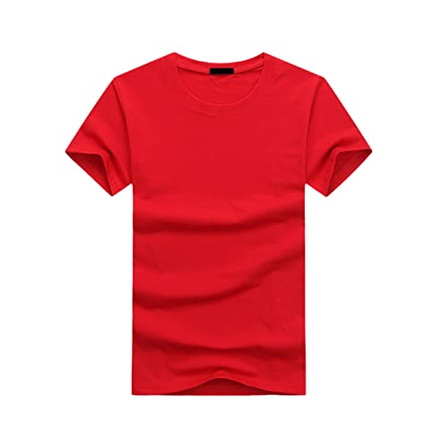 T-shirt en coton pour homme rouge de taille 4XL aux finitions soignées