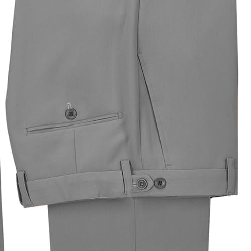 Image of Men's 2 Piece Suit with Metal Clasp Slim Fit Suit Stylish Business Pants Casual Wedding Grooms Tuxedo Suit