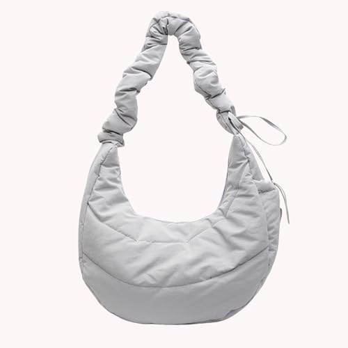 Simple Pleated Bag Large Capacity Casual Shoulder Bag Solid Color Stylish Quilted Sling Bag Travel Date Work Shoulder Bag4