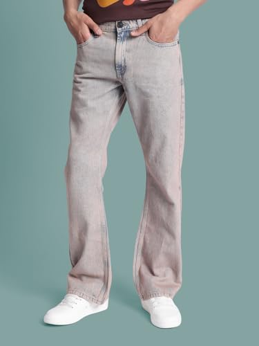 Image of BENE KLEED Men Bootcut Fit Tinted Jeans (BOMDT138BL52-666CJ-D117 Blue /Pink 34)