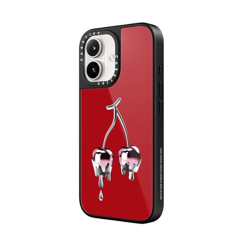 Coque MagSafe iPhone 16 Plus CASETiFY antichoc cerise chromée