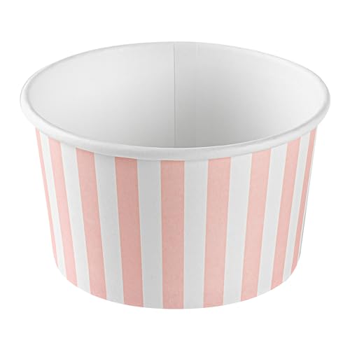 Image of Coppetta 12-Ounce Dessert Cups, 200 Disposable Ice Cream Cups - Lids Sold Separately, Sturdy, Pink And White Paper FroYo Bowls, For Hot And Cold Foods, Perfect For Gelato Or Mousse - Restaurantware