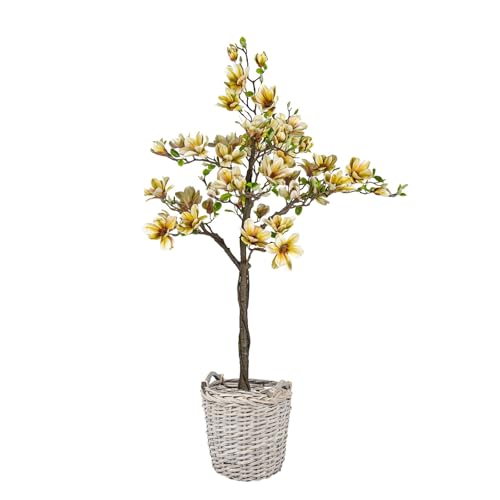 Árbol de magnolia artificial, decoración floral realista para uso en interiores o exteriores, ideal para bodas, eventos y restaurantes