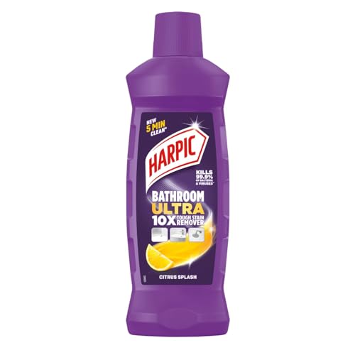 Image of Harpic Bathroom Cleaner Ultra | Citrus Splash | 500ml | 10X Tough Stain Remover | Instantly Removes, Hard Water, Rust & Limescale Stains | Multi Surface Cleaner - Floors, Basin, Tiles