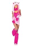 Leg Avenue Women's 2 Piece Pink Puff Monster Costume, Pink, X-Small