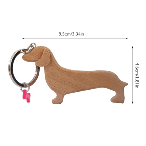 Acetate Dachshund Dog Keychain with Pink Bone, 1 Piece (Acetate)