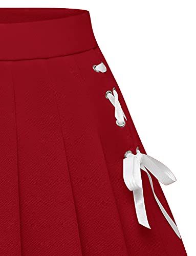 Dressystar Rekbare plooirok voor dames, A-lijn, schoolmeisjes, skaters, tennis, rok, zijdelingse vetersluiting - Image 3