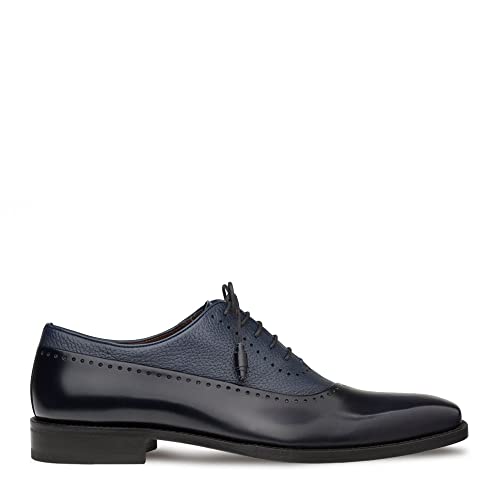 Image of Mezlan Postdam Fashion Balmoral Oxford - Men's Cordovan Calfskin & Deerskin Dress Shoe with Comfort Insole & Leather Sole - Handmade in Spain