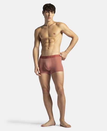 Image of Jockey IC44 Men's Tactouch Microfiber Elastane Stretch Seamfree Bonding Solid Trunk with Internal Breathable Mesh Terracotta L