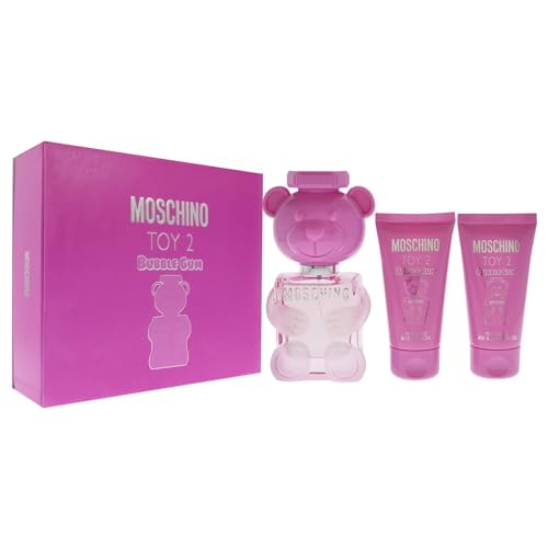 Moschino Toy 2 Bubble Gum Women's 3 Pc Gift Set: 1.7oz EDT Spray, Body Lotion, Bath and Shower Gel