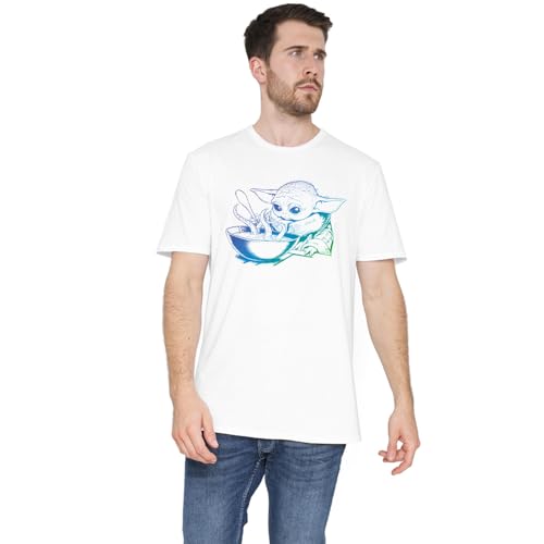 T-shirt Mandalorian Grogu Homme Star Wars Coton Soul Blanc